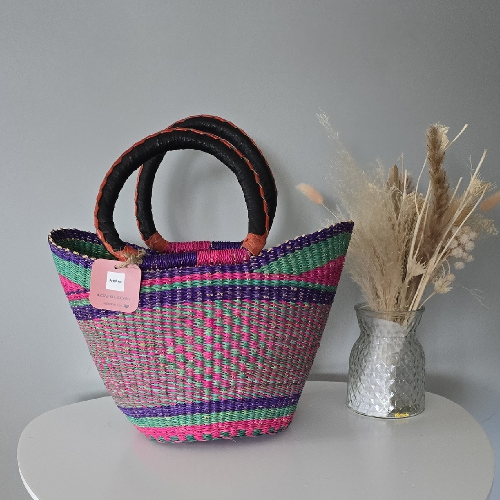 Small U Shopper Basket Peuple & Pink